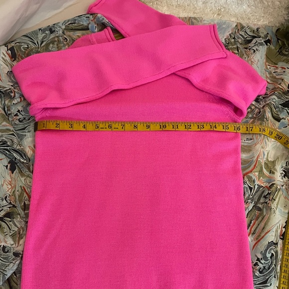 Pink Fluo knit merino wool sweater turtleneck size medium - Picture 11 of 11